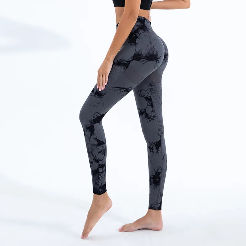 Women Tiedye Gym Leggings Seamless Mujer Push up Booty Pants Scrunch Sports Fitness High Waist Workout Yoga Leggins Drop Ship