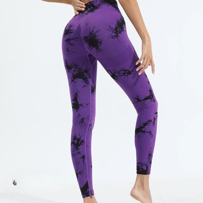 Women Tiedye Gym Leggings Seamless Mujer Push up Booty Pants Scrunch Sports Fitness High Waist Workout Yoga Leggins Drop Ship
