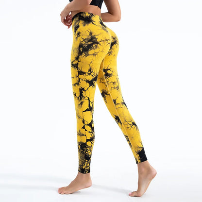 Women Tiedye Gym Leggings Seamless Mujer Push up Booty Pants Scrunch Sports Fitness High Waist Workout Yoga Leggins Drop Ship