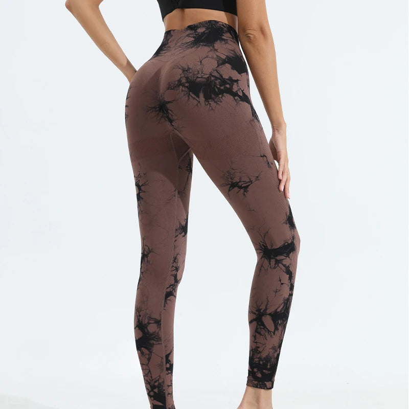 Women Tiedye Gym Leggings Seamless Mujer Push up Booty Pants Scrunch Sports Fitness High Waist Workout Yoga Leggins Drop Ship