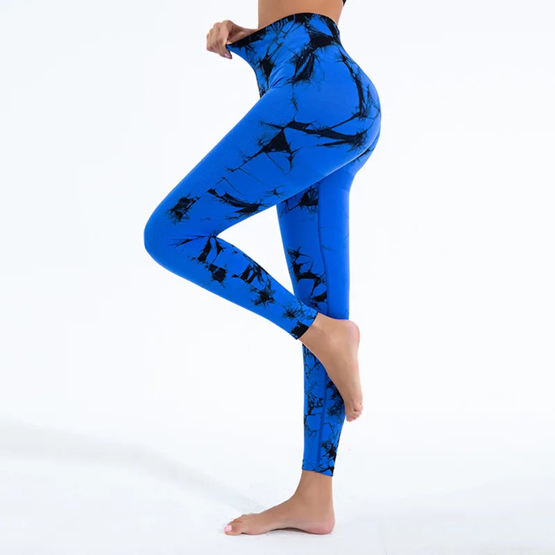 Women Tiedye Gym Leggings Seamless Mujer Push up Booty Pants Scrunch Sports Fitness High Waist Workout Yoga Leggins Drop Ship