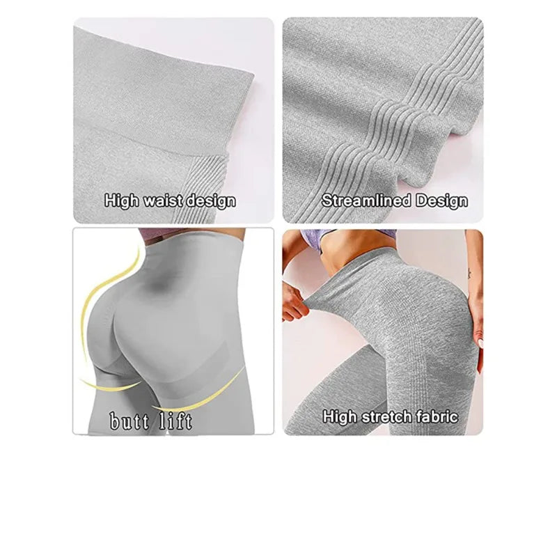 Women Seamless Workout Leggings High Waist Push up Leggings Ladies Sexy Gym Legging Fashion Black Sports Leggings